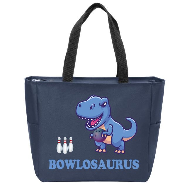 Bowling Dinosaur Zip Tote Bag
