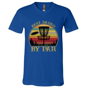 Best Dadeo By Par Funny Disc Golfing Dad Gift V-Neck T-Shirt