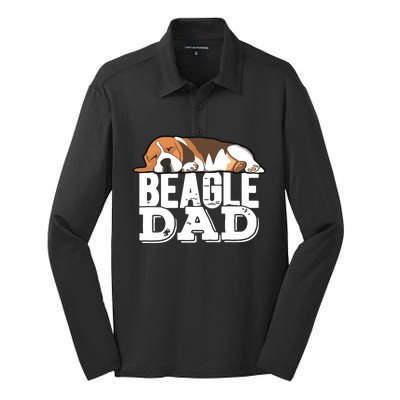 Beagle Dad Beagle Dog Lover Gift Premium Silk Touch Performance Long Sleeve Polo