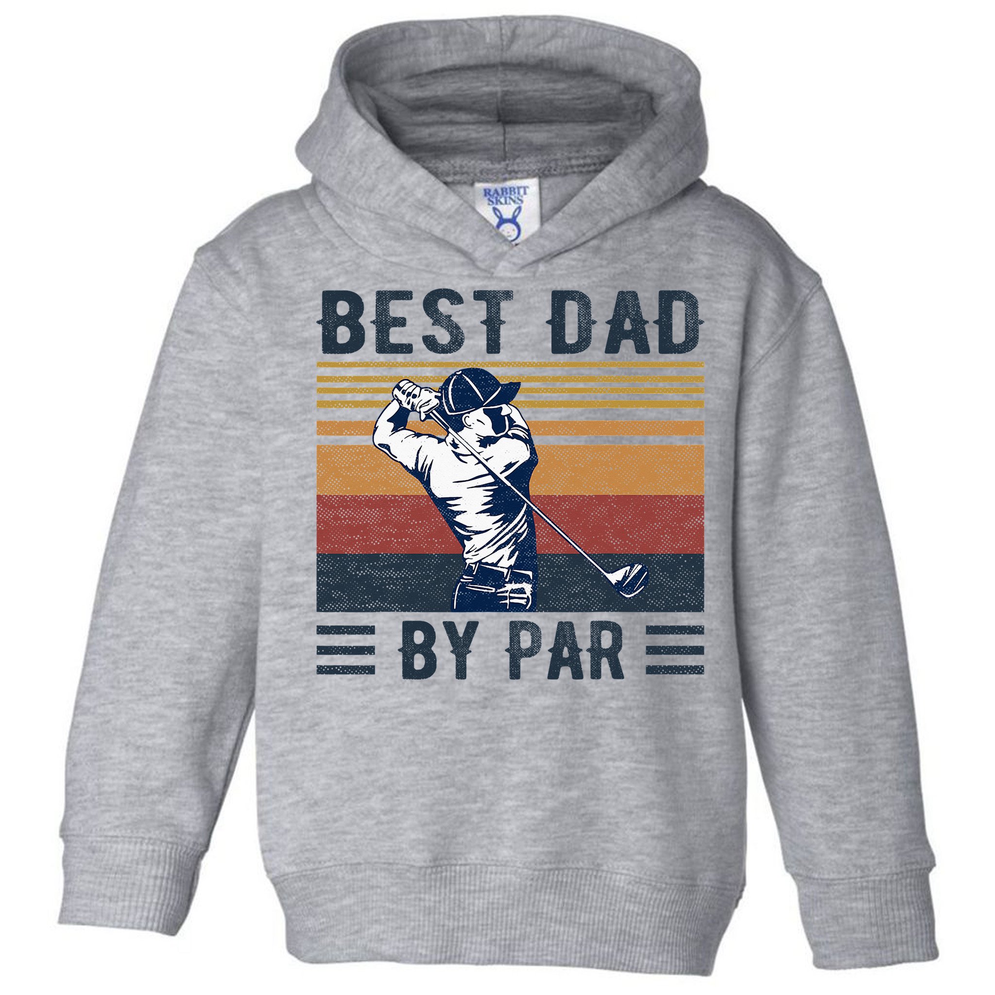 Best Dad By Par Vintage Golf Player Father's Day Toddler Hoodie
