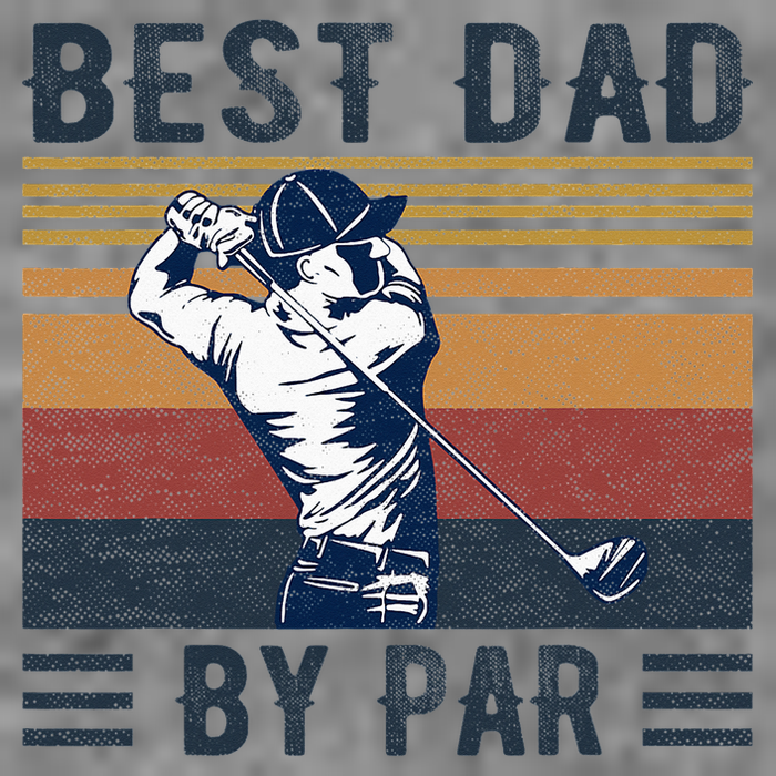 Best Dad By Par Vintage Golf Player Father's Day Toddler Hoodie