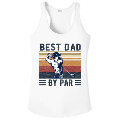 Best Dad By Par Vintage Golf Player Father's Day Ladies PosiCharge Competitor Racerback Tank