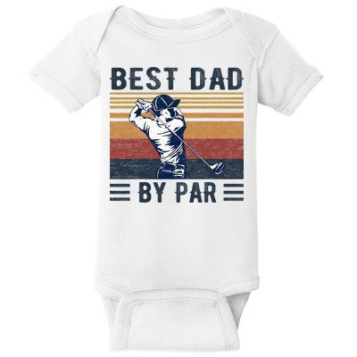 Best Dad By Par Vintage Golf Player Father's Day Baby Bodysuit