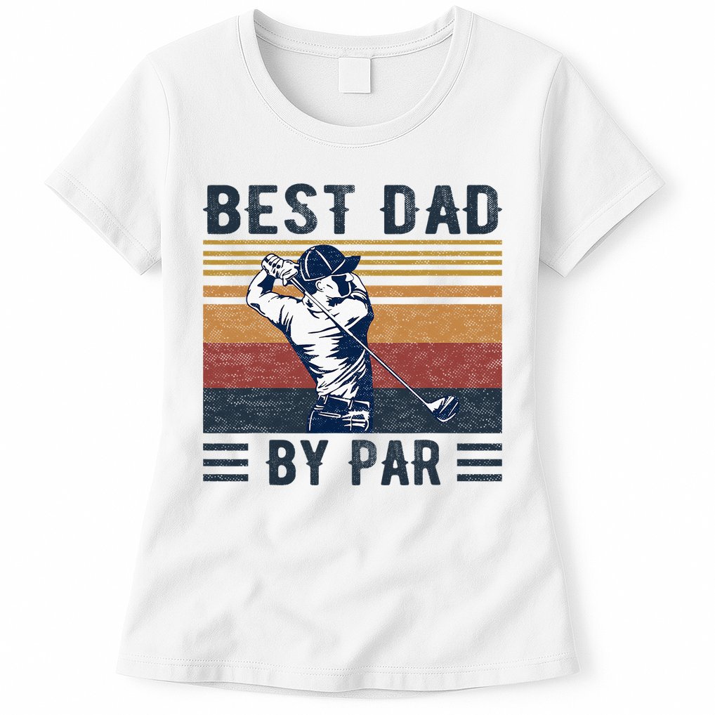 Best Dad By Par Vintage Golf Player Father's Day Womens T-Shirt