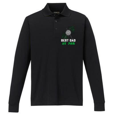 BEST DAD By PAR Custom Golf T Performance Long Sleeve Polo