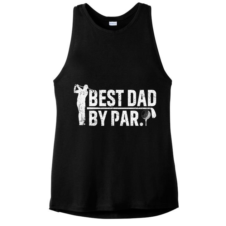 Best Dad By Par Funny Golf Daddy Fathers Day Birthday Gifts Ladies PosiCharge Tri-Blend Wicking Tank