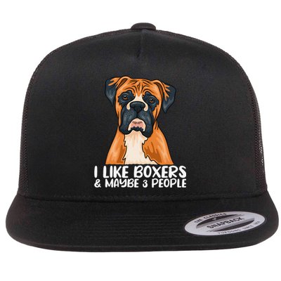 Boxer Dog Boxer Lover Gift Funny Boxer Flat Bill Trucker Hat