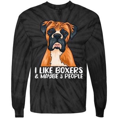 Boxer Dog Boxer Lover Gift Funny Boxer Tie-Dye Long Sleeve Shirt