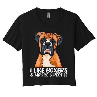 Boxer Dog Boxer Lover Gift Funny Boxer Women's Crop Top Tee