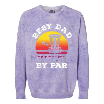 Best Dad By Par Disc Golf Frisbee Golf Colorblast Crewneck Sweatshirt