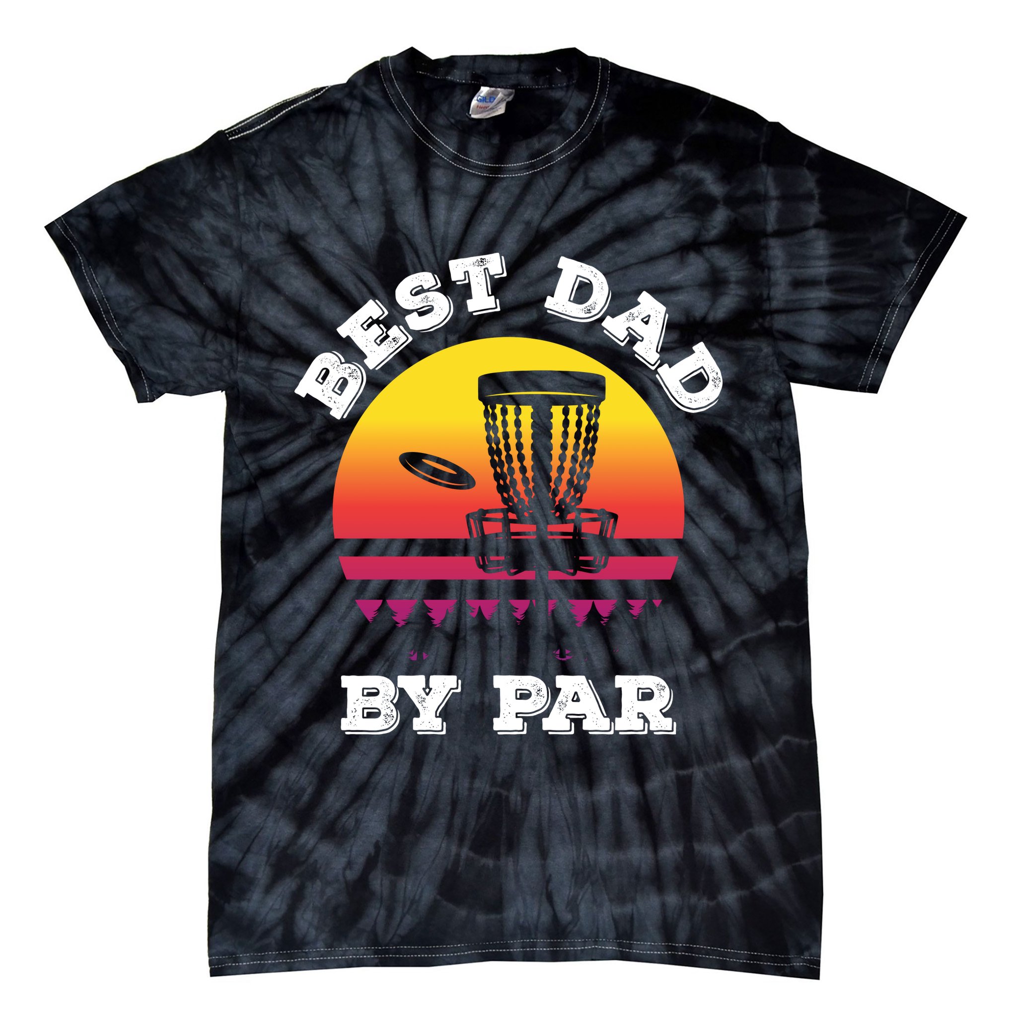 Best Dad By Par Disc Golf Frisbee Golf Tie-Dye T-Shirt