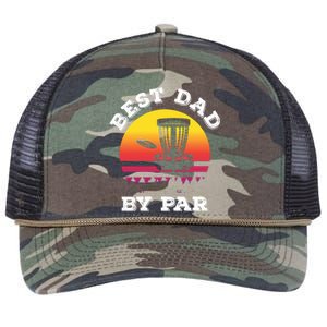 Best Dad By Par Disc Golf Frisbee Golf Retro Rope Trucker Hat Cap