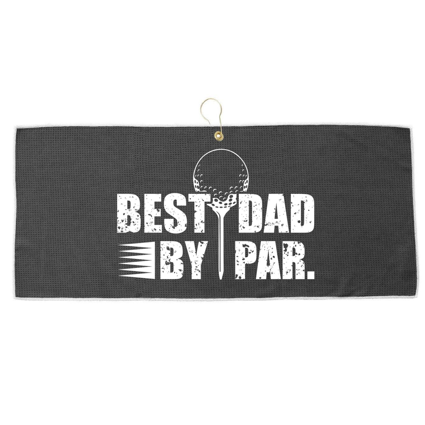 Best Dad By Par Large Microfiber Waffle Golf Towel