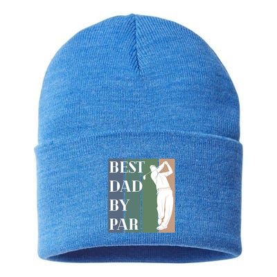 Best Dad By Par Golf Cute Gift Sustainable Knit Beanie