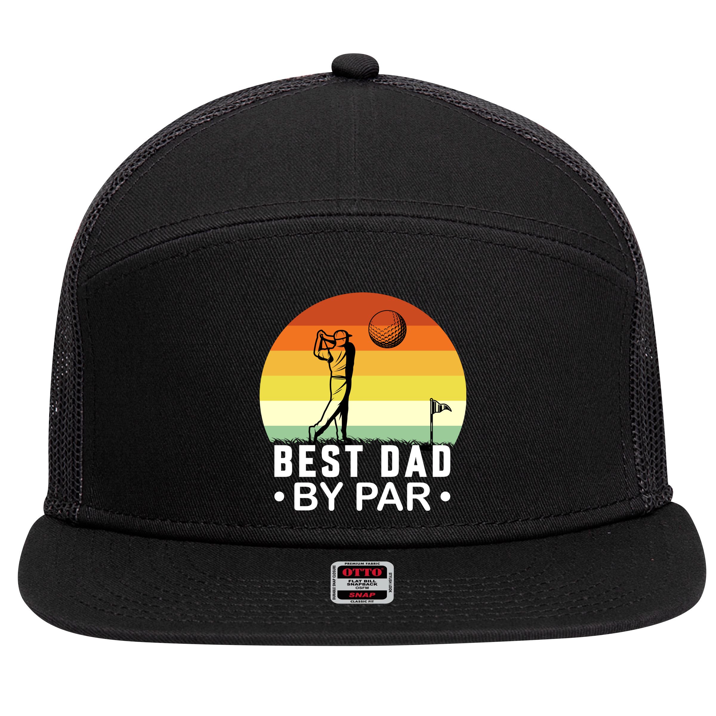 Best Dad By Par Golf T 7 Panel Mesh Trucker Snapback Hat