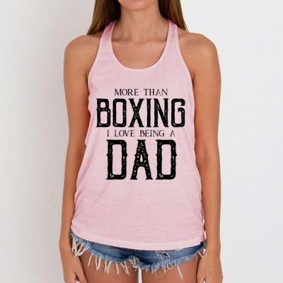 Boxing Dad Boxer Gift Fathers Day Gift Women's Knotted Racerback Tank