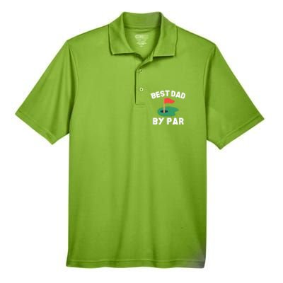 Best Dad By Par Golf Humor Father Gift Men's Origin Performance Pique Polo