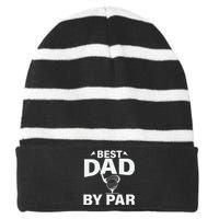 Best Dad By Par Striped Beanie with Solid Band