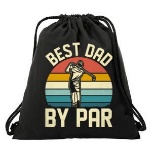 Best Dad By Par Drawstring Bag