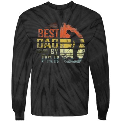 Best Dad By Par Retro Vintage Fathers Day Golf Lover Golfer Tie-Dye Long Sleeve Shirt