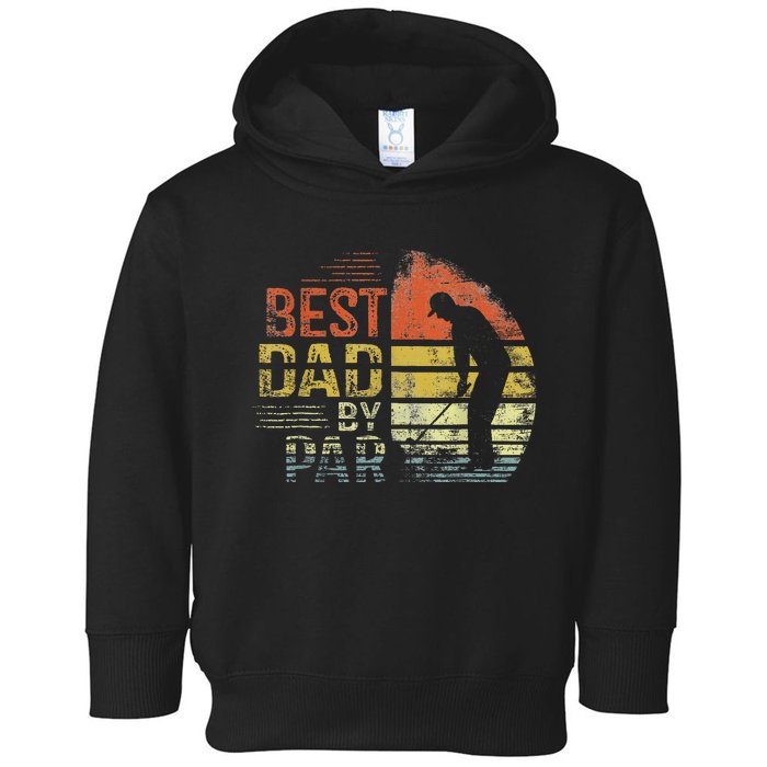 Best Dad By Par Retro Vintage Fathers Day Golf Lover Golfer Toddler Hoodie