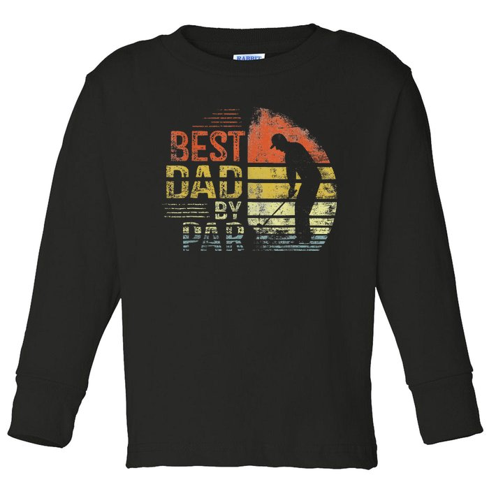 Best Dad By Par Retro Vintage Fathers Day Golf Lover Golfer Toddler Long Sleeve Shirt