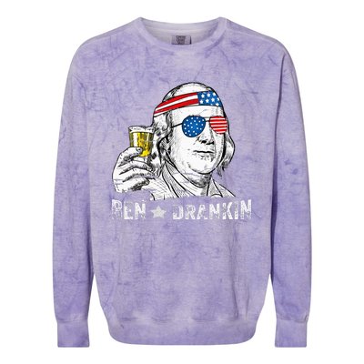 Ben Drankin Benjamin Franklin Drinking Colorblast Crewneck Sweatshirt