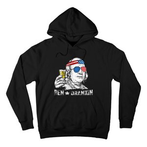 Ben Drankin Benjamin Franklin Drinking Beer 4th Of July Hoodie