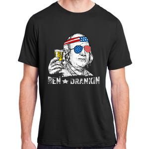 Ben Drankin Benjamin Franklin Drinking Beer 4th Of July Adult ChromaSoft Performance T-Shirt