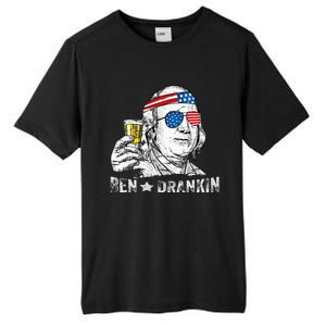 Ben Drankin Benjamin Franklin Drinking Beer 4th Of July Tall Fusion ChromaSoft Performance T-Shirt