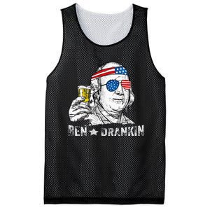 Ben Drankin Benjamin Franklin Drinking Beer 4th Of July Mesh Reversible Basketball Jersey Tank