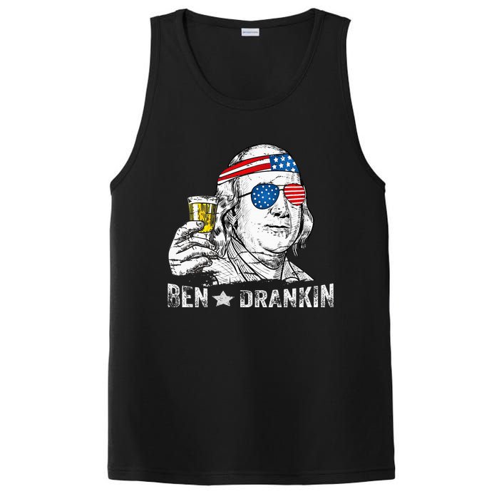 Ben Drankin Benjamin Franklin Drinking Beer 4th Of July PosiCharge Competitor Tank