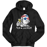 Ben Drankin Benjamin Franklin Drinking Beer 4th Of July Tie Dye Hoodie