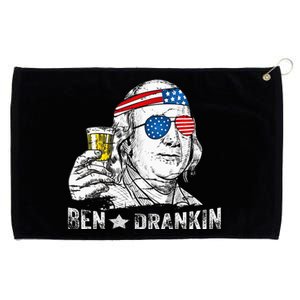 Ben Drankin Benjamin Franklin Drinking Beer 4th Of July Grommeted Golf Towel