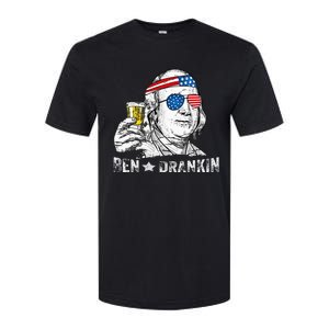 Ben Drankin Benjamin Franklin Drinking Beer 4th Of July Softstyle CVC T-Shirt