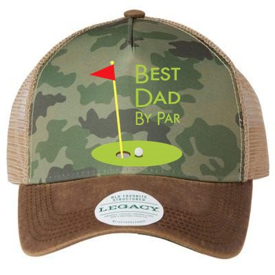 Best Dad By Par Golf Themed Design For Golfing Dad Golfer Legacy Tie Dye Trucker Hat