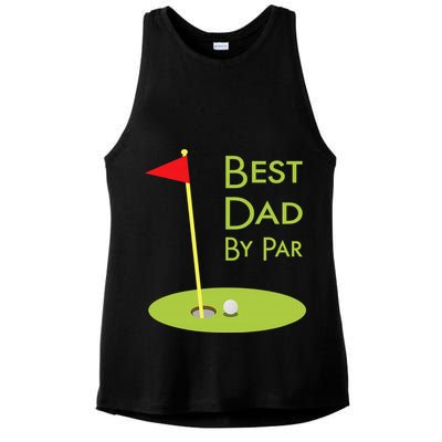Best Dad By Par Golf Themed Design For Golfing Dad Golfer Ladies PosiCharge Tri-Blend Wicking Tank