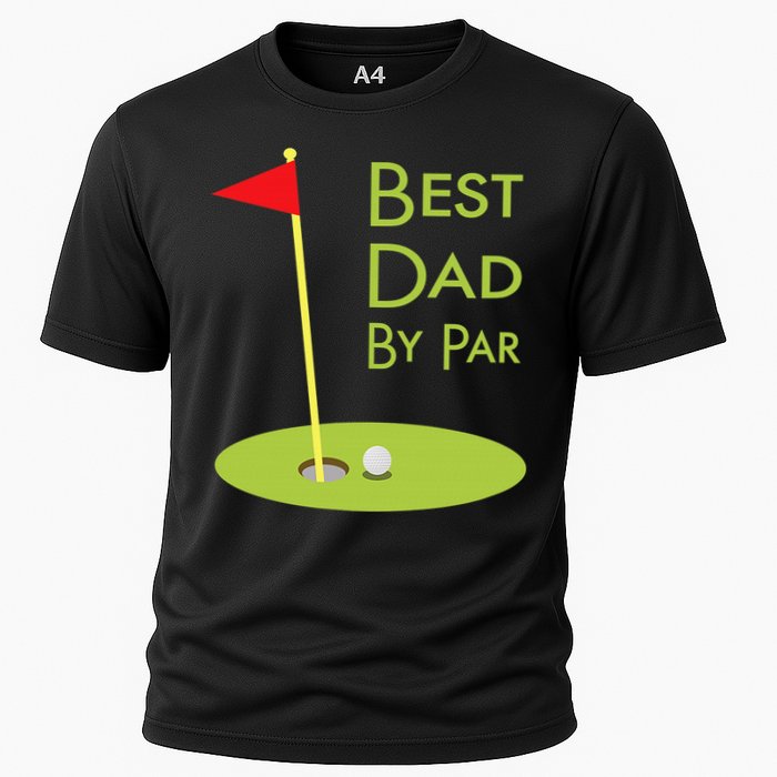 Best Dad By Par Golf Themed Design For Golfing Dad Golfer Cooling Performance Crew T-Shirt