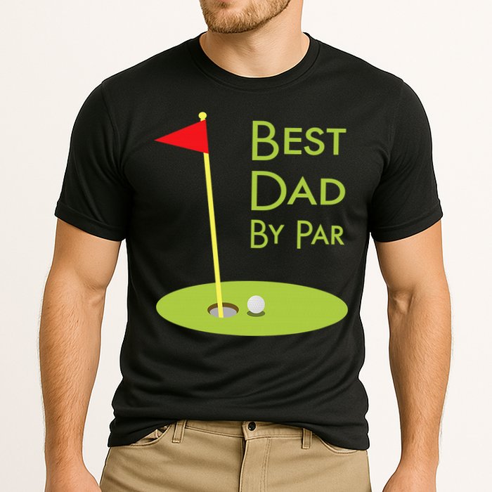 Best Dad By Par Golf Themed Design For Golfing Dad Golfer Cooling Performance Crew T-Shirt