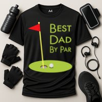 Best Dad By Par Golf Themed Design For Golfing Dad Golfer Cooling Performance Crew T-Shirt