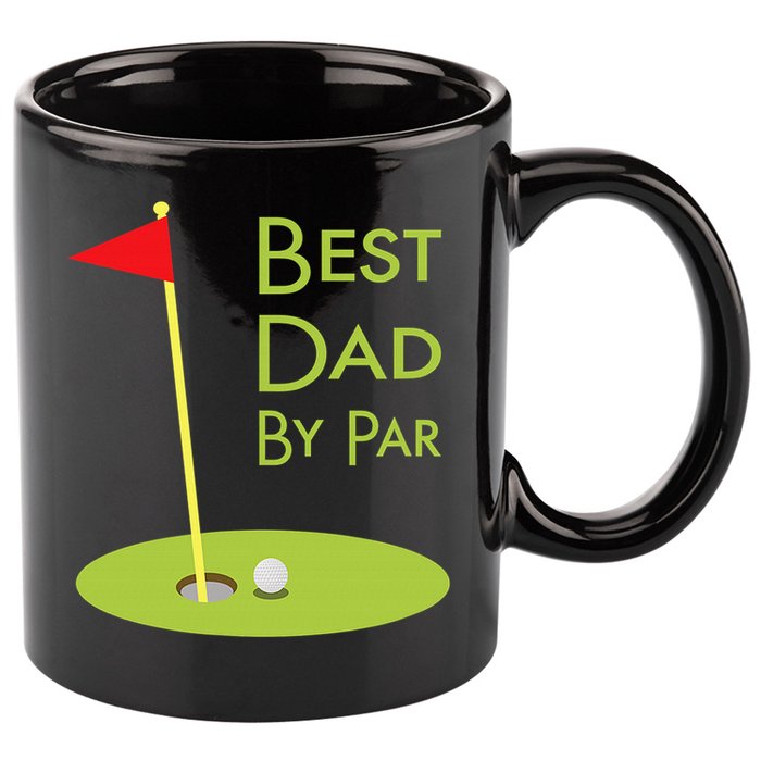 Best Dad By Par Golf Themed Design For Golfing Dad Golfer 11oz C Handle Ceramic Mug