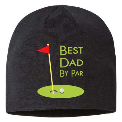 Best Dad By Par Golf Themed Design For Golfing Dad Golfer Sustainable Beanie