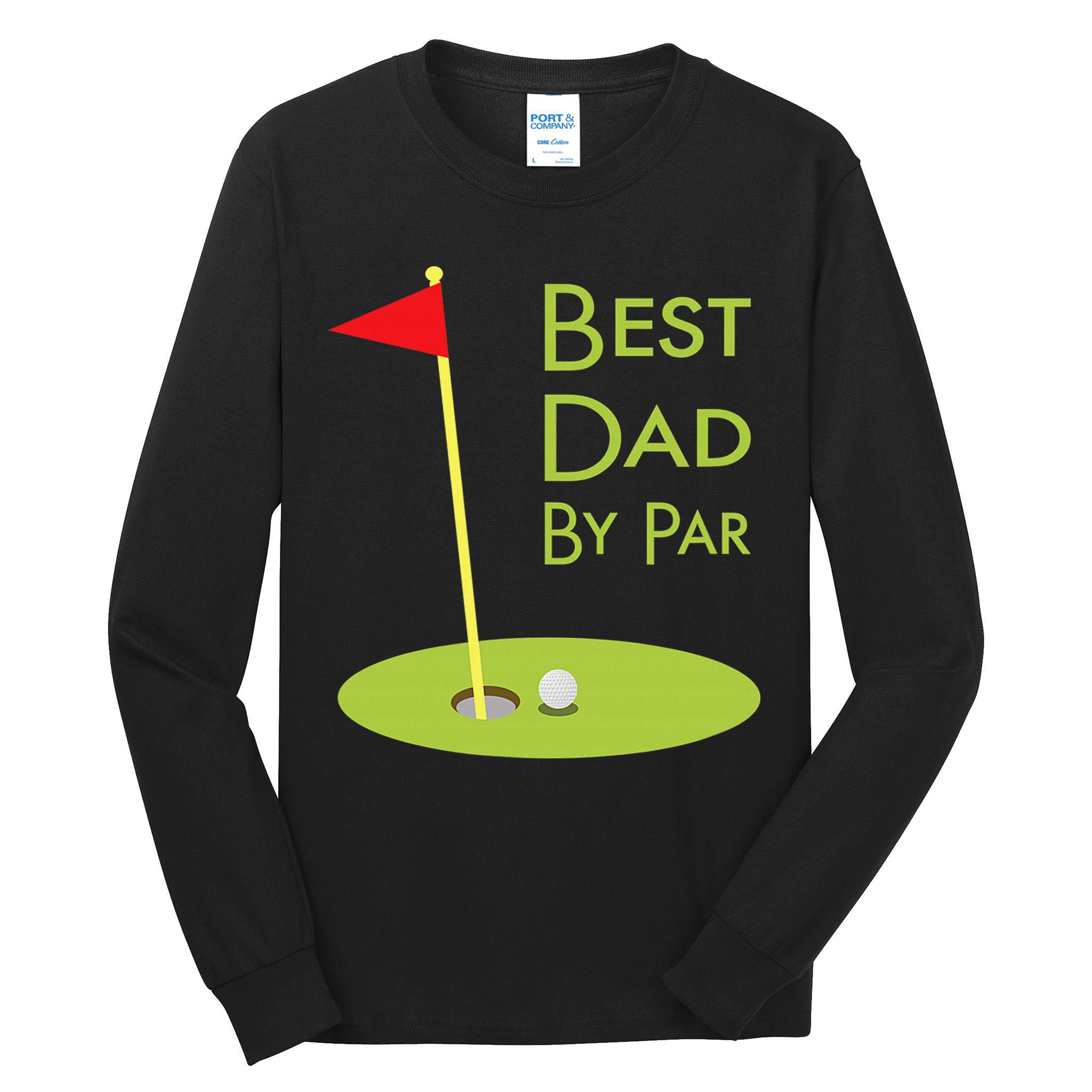 Best Dad By Par Golf Themed Design For Golfing Dad Golfer Tall Long Sleeve T-Shirt