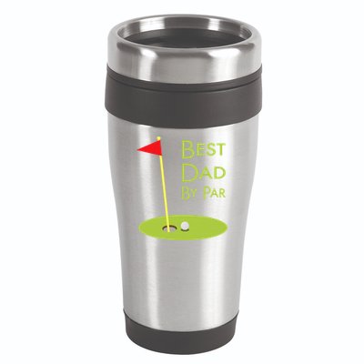 Best Dad By Par Golf Themed Design For Golfing Dad Golfer 16oz Travel Tumbler