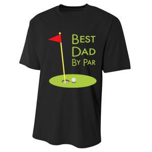 Best Dad By Par Golf Themed Design For Golfing Dad Golfer Performance Sprint T-Shirt