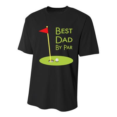 Best Dad By Par Golf Themed Design For Golfing Dad Golfer Youth Performance Sprint T-Shirt