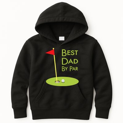 Best Dad By Par Golf Themed Design For Golfing Dad Golfer Kids Hoodie