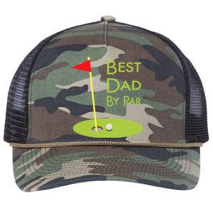 Best Dad By Par Golf Themed Design For Golfing Dad Golfer Retro Rope Trucker Hat Cap