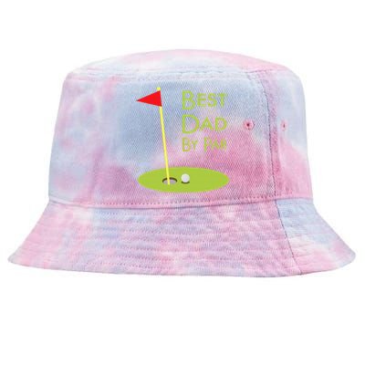 Best Dad By Par Golf Themed Design For Golfing Dad Golfer Tie-Dyed Bucket Hat