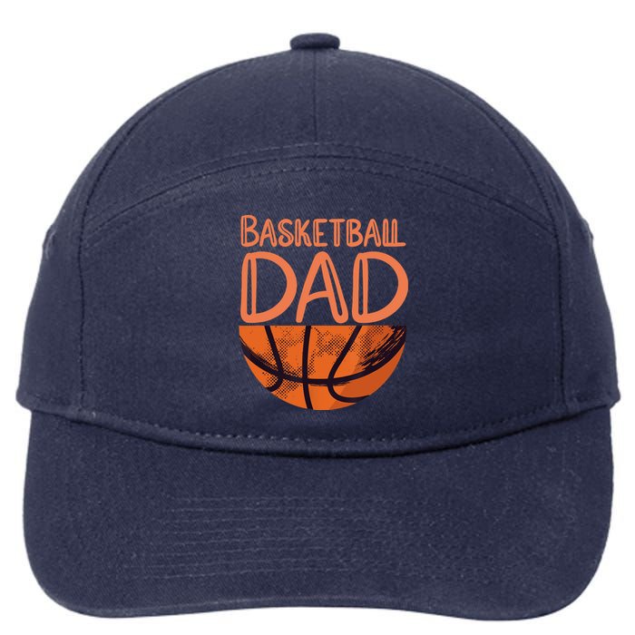 Basketball Dad - Basketball Player Vintage Basketball 7-Panel Snapback Hat